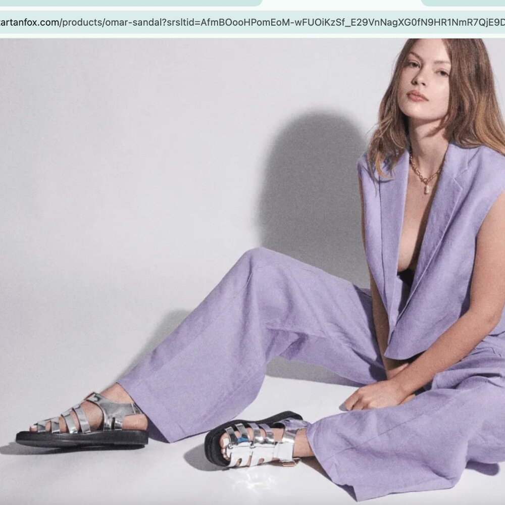 Caverley Omar Sandal in Silver Mirror